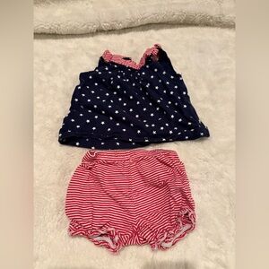 Carter's Navy Star Tank with Red & White Stripe Bloomers